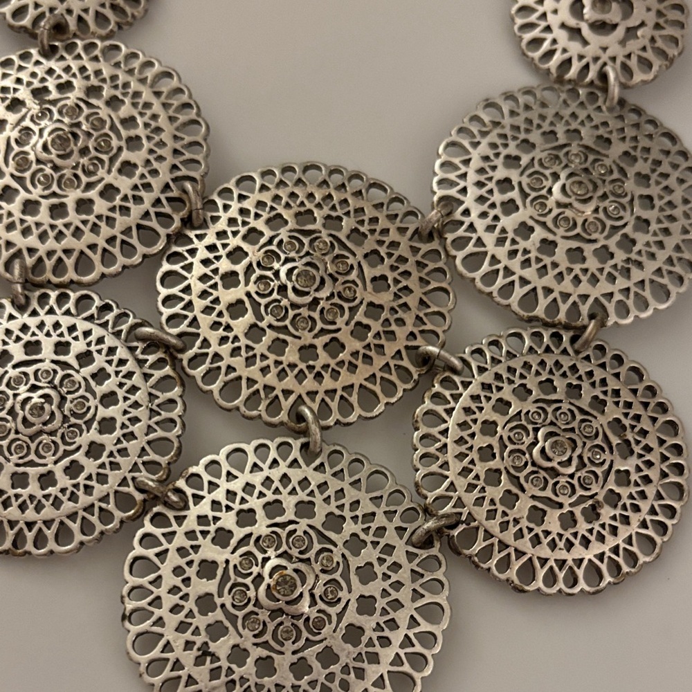 Elegant Silver Statement Necklace - Picture 2 of 6